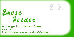 emese heider business card